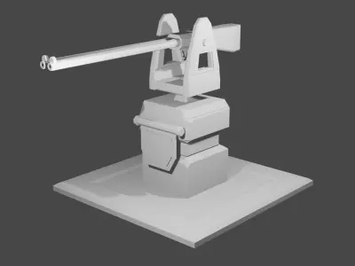 Double barrel shotgun base defend  Low-poly 3D model