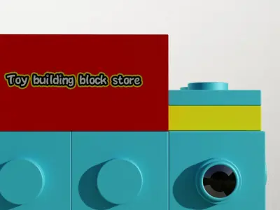 Lego Store lowpoly 3D model