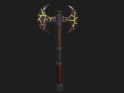 Stylized Warrior Axe PBR Modeling Free low-poly 3D model