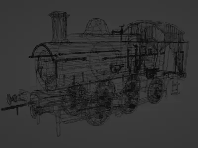 GWR 1361 class steam train Low-poly 3D model