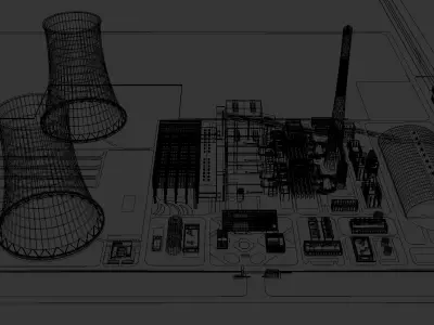 Thermal power plant - nuclear power plant - chemical plant 3D model by Todd223