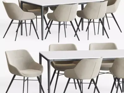 Dining Set chair - person 3D model