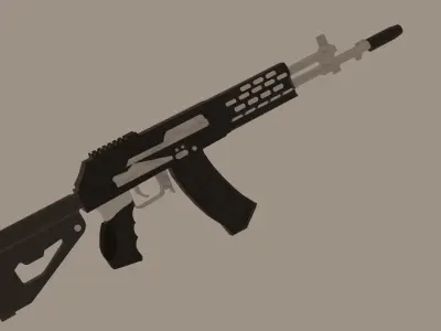 AK12 from 2016 produced in Russia Low-poly 3D model