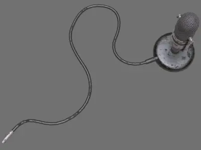 Retro Microphone 1B Low-poly 3D model