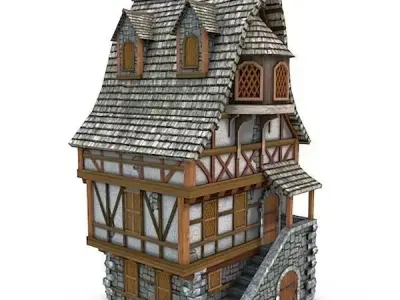 Medieval Building 18 Townhouse Low-poly 3D model