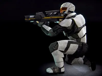 Futuristic Soldier Low-poly 3D model