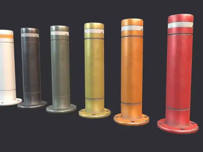 Road Block Pillar PBR Low-poly 3D model