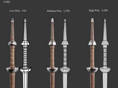 Medieval Collection Weapons Lances 3D Model Pack
