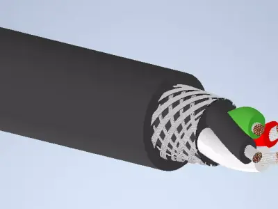 Power Cable - Braid Screen 3D model