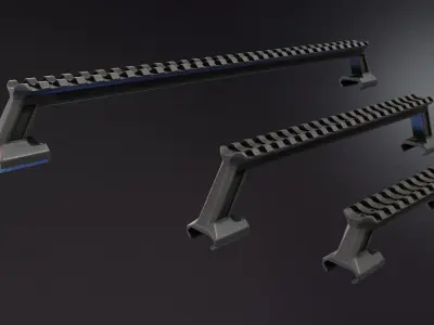 Picatinny Rail Riser Handle Low-poly 3D model