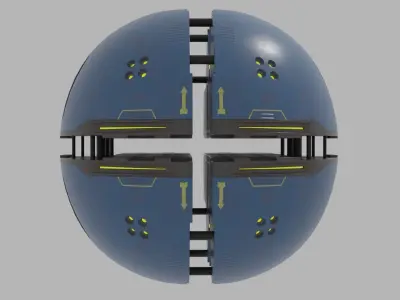 Old Y2J Hollow Sphere Low-poly 3D model