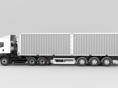 ISUZU DECA-GXZ360 add Container Low-poly 3D model