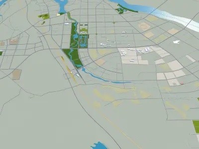 Fuzhou Jiangxi China 25km Free low-poly 3D model