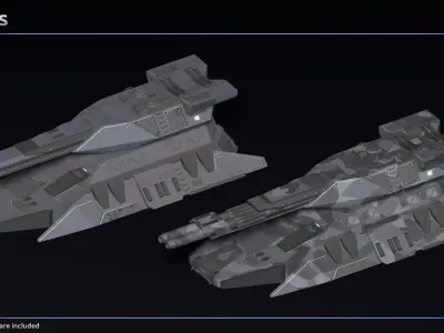 Scifi Scorpion Heavy Antigrav Tank Low-poly 3D model