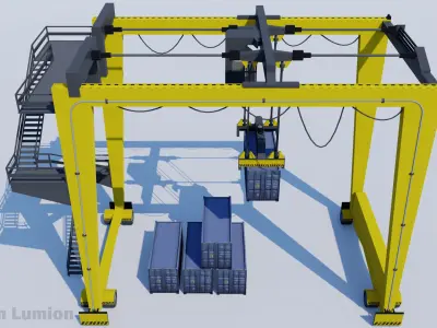  Gantry Crane for Harbor  - RTG 3D model