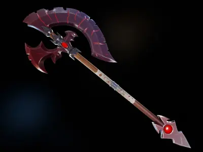Vampiric Two Handed Axe Low-poly 3D model