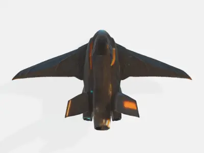 futuristic aircraft Low-poly 3D model