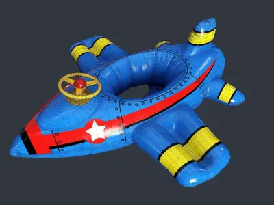 Inflatable Aircraft Swimming Ring 1 PBR Game Ready Low-poly 3D model