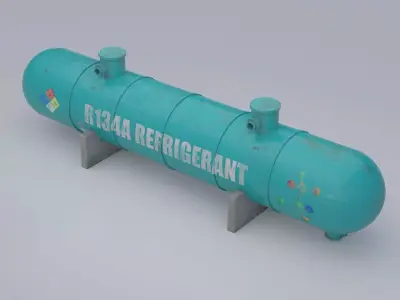Industrial R134a refrigerant storage tank 3D model
