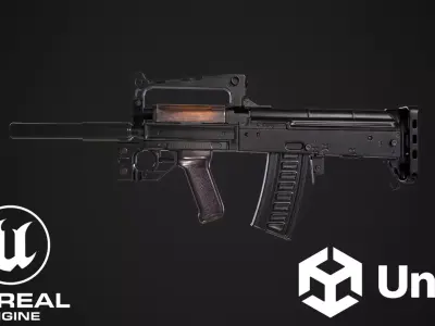 OTs-14 Groza  Low-poly 3D model