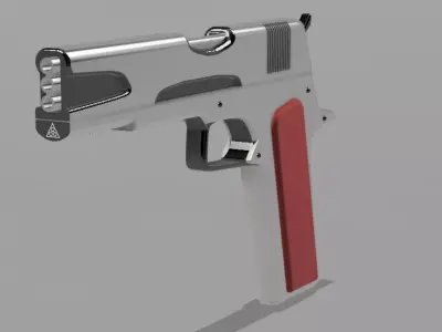 Pistol silver and Free 3D model