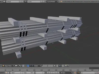 Steal beams  Free low-poly 3D model