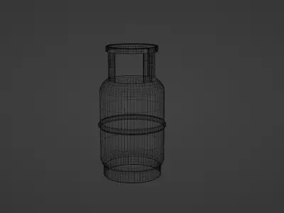 3 gases Low-poly 3D model