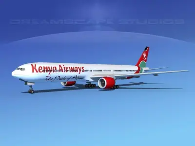 Boeing 777-300 Kenya Airways 3D model