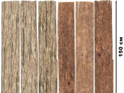 Old Damaged Wooden Planks Pack Low-poly 3D model purchase