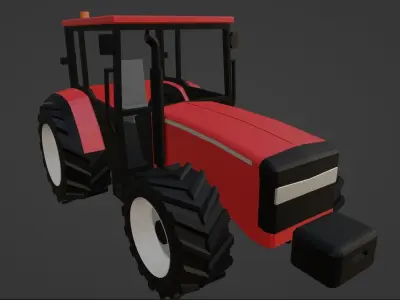 CASE Low Poly tractor Low-poly 3D model