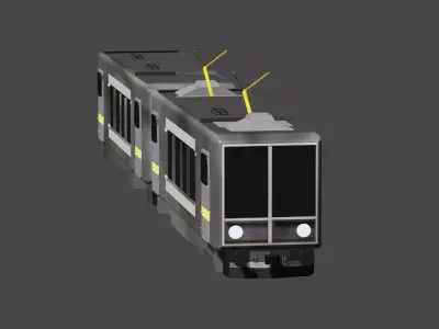 METRO TRAIN WITH COACH 3D model