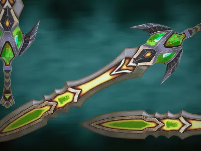 Fantasy Sword 23 3D Model Low-poly 3D model