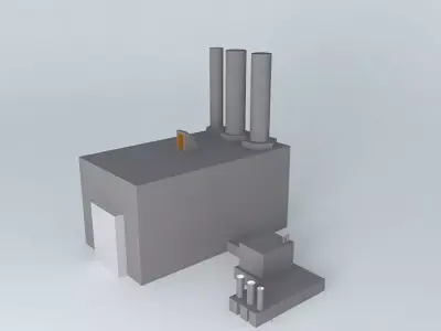 factory with two chimneys Free 3D model