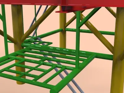 3d 3 level deck Free 3D model