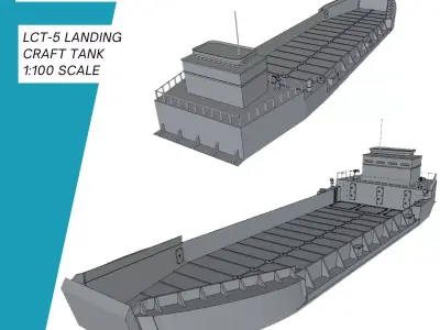 LCT-5 Landing Craft Tank WW2 DDay 3D print model
