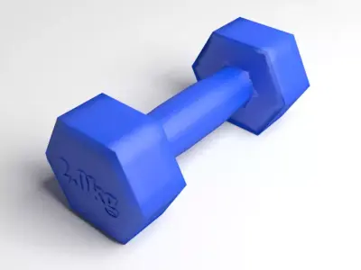 Fixed-weight dumbbell 2 kg 3D model