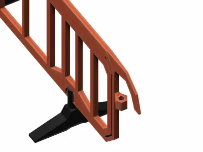 Orange Plastic Traffic Barrier Low-poly 3D model