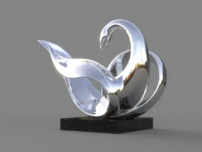 swan sculpture 3D model buy