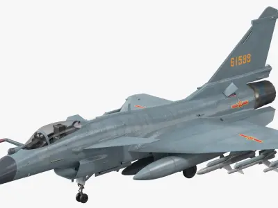 Chengdu J10 B Chinese Air Force Armed 3D model