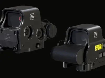 Holographic Weapon Sight Eotech EXPS3 Low-poly 3D model