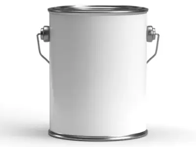 One pint paint can with metal handle  3D model