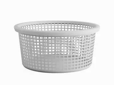 Laundry Plastic Basket Set Low-poly 3D model