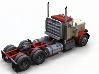 Peterbilt 359 1980 truck Low-poly 3D model