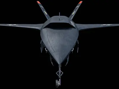Animated XQ-58 Valkyrie Kratos Military Drone PBR 3D model