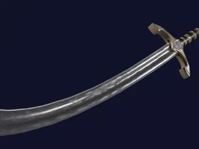 Khora sword with Excalibur handle Low-poly 3D model