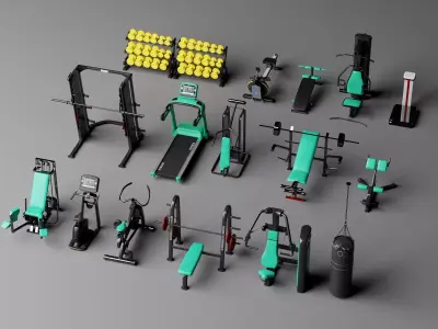 Gym Fitness Equipment Pack 3D Models 3D model