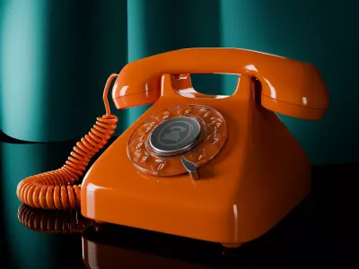 Retro Rotary Telephone-Vintage 3D Model  Low-poly 3D model