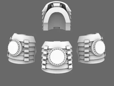 Cyber Samurai V7 Bushi Shoulder Pads Type A 3D print model
