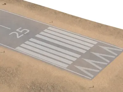 UAV Airfield Desert Ground Surface 3D model