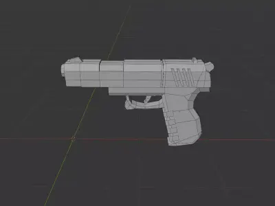 Game Ready Realistic Handgun with Clean Topology 3D model